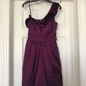 One Sleeve Purple Dress
